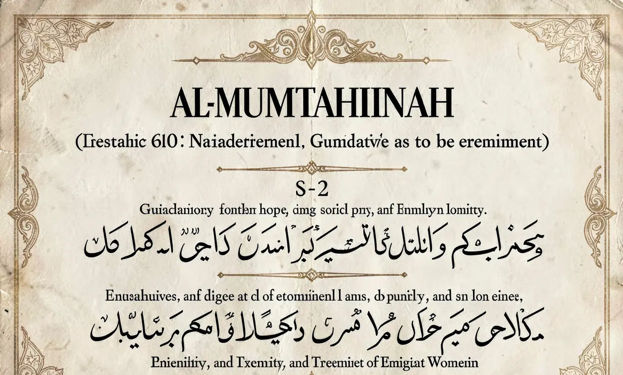 Surah 60: Al-Mumtahanah (She that is to be examined)