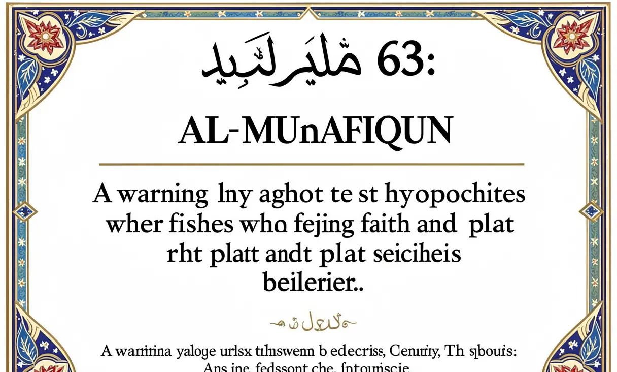 Surah 63: Al-Munafiqun (The Hypocrites)