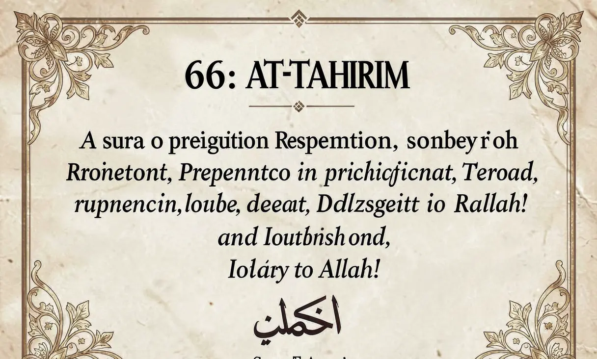 Surah 66: At-Tahrim (The Prohibition)