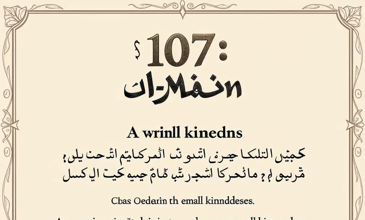 Surah 107: Al-Ma'un (The Small kindnesses)